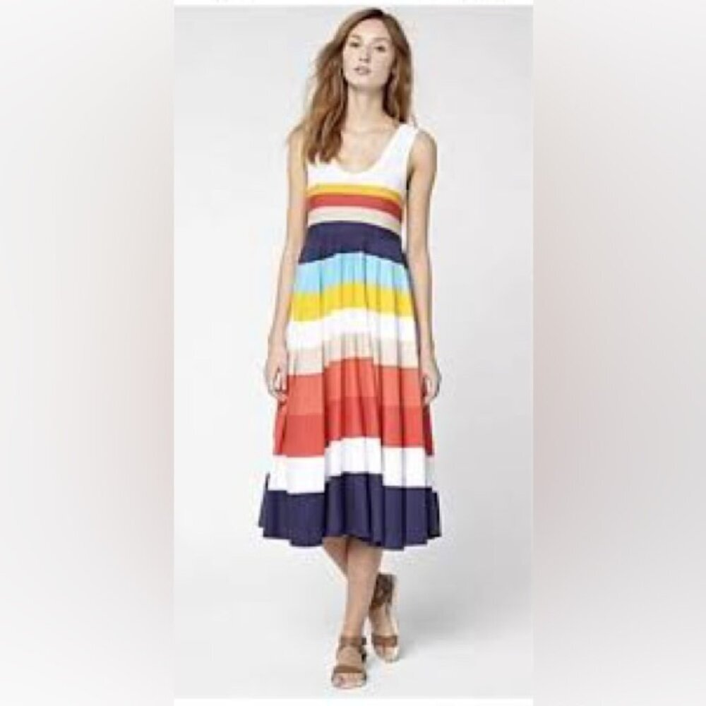 Lacoste Multicolor Striped Midi Dress